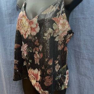 Floral Black and Pink Women's Top